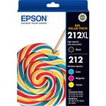 Epson 212XL Black + 212 Std Colour (C, M, Y) - Ink Cartridge Value Pack for WorkForce WF-2830, WF-2850,XP-3100,XP-3105, XP-4100, XP-2100 , WF-2810 Printer