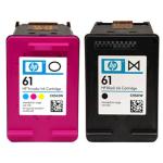 HP 61 Black + Tri-Colour Ink Cartridge 190 Pages - for HP DeskJet 1000 / 1050 / 2000 / 2050 / 2510 / 2540 / 3000 / 3050 / 1510 / Envy 4504 / 5530 / 4500 / Officejet 2620 / 4630 Printer