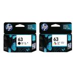 HP 63 Black+ Tri-Colours, Yield 190 Page Ink Cartridge Value Pack for HP DeskJet 2130, 2131, 3630, 3632, Envy 4520,4522, OfficeJet 3830, 4650, 5220 Printer