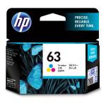 HP 63 Ink Cartridge - Tri-Colour 165 Pages - for HP DeskJet 2130 / 2131 / 3630 / 3632 / Envy 4520 / 4522 / OfficeJet 3830 / 4650 / 5220 Printer