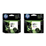 HP 65XL Black+ Tri-Colours Ink Cartridge Value Pack 300 Pages - for HP AMP 120 / DeskJet 2620 / 2621 / 3720 / 3721 / HP Envy 5000 / 5020 / 5030 / 5032 / Officejet 2623 Printer