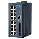 Advantech EKI-2720G-4FI-AE 16+4G Port Full Gigabit Unmanaged Ethernet Switch, 12 48VDC