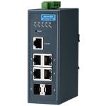 Advantech EKI-7706G-2FI-AE 6port Full Gigabit Managed Ethernet Switch with 4 PoE+ port,-40 75