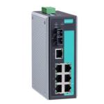 MOXA Industrial switch EDS-308-S-SC 8 port Unmanaged switch with 7X10/100BaseT(X) ports, 1X100BaseFX single-mode port with SC connector, relay output warning, 0 to 60°C operating temperature