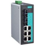 MOXA Industrial switch EDS-408A-MM-SC 8-port Entry-level managed Ethernet switch, 0 to 60°C operating temperature - 6x 10/100BaseT(X) ports, 2x 100BaseFX multi-mode ports with SC connectors