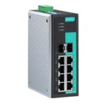 MOXA Industrial switch EDS-G308-2SFP 6 ports, 2 combo SFP Unmanaged full Gigabit Ethernet switch, 0 to 60°C operating temperature, 6 10/100/1000BaseT(X) ports 2 combo 10/100/1000BaseT(X) or100/1000BaseSFP slots for adding SFP-1G/1FE Series