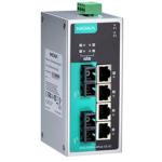 MOXA PoE switch EDS-P206A-4PoE-SS-SC-T 6-port Unmanaged Ethernet switch, -40 to 75°C operating temperature - 4x PoE ports, 2x 100BaseFX single-mode ports with SC connector