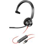HP Poly Blackwire 3310 USB-A Wired On-Ear Mono Headset Noise-Canceling Mic  / Dynamic EQ /  In-line Control