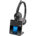 HP Poly Savi 8420 DECT Wireless On-Ear Active Noise Cancelling Headset with Stand - Teams Certified Noise-Canceling Mic / ANC / Busy Light / Up to 180m Distance / Up to 13-Hour Talk-time