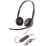 HP Poly Blackwire 3220 USB-C/A Wired On-Ear Headset - UC Certified Noise-Canceling Mic  / Dynamic EQ /  In-line Control