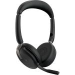 Jabra Evolve2 65 Flex Foldable Bluetooth On-Ear Active Noise Cancelling Headset - Teams Certified Link380-C / 6-Mics Noise Cancellation / Hybrid ANC / Retractable Mic / Busy Light / Up to 30m Distance / Up to 20-Hour Talk-Time