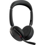 Jabra Evolve2 65 Flex Bluetooth On-Ear Active Noise Cancelling Headset - with Wireless Charger - UC Certified - Link380-C / 6-Mics Noise Cancellation / Hybrid ANC / Retractable Mic / Busy Light / Up to 30m Distance / Up to 20-Hour Talk-Time