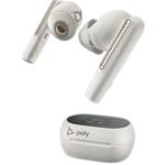Poly Voyager Free 60+ USB True Wireless Noise Cancelling In-Ear UC Earset - White Sand ANC - Stereo - Mono - Bluetooth - 3000 cm - 20 Hz - 20 kHz - Earbud - Binaural - Teams Certified - Up to 24 Hours Battery Life