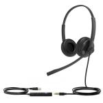 Yealink UH34 SE USB-A Wired On-Ear Headset - Teams Certified 1-Mic Noise Cancellation / USB & 3.5mm / In-Line Controls / Foamy Ear Cushion