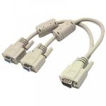 Dynamix VGA201-A 15CM VGA SPLITTER CABLE 1PC-2 DISPLAY Monitor Multiplexer "Y" (HD DB15M to 2 x HD DB15F)