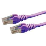 Dynamix 0.5m Cat6 Purple UTP Patch Lead (T568A Specification) 250MHz 24AWGSlimlineSnaglessMoulding.RJ45 Unshielded Connector with 50µ Inch Gold Plate.