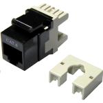 Dynamix FP-C6-008 Cat6 Keystone RJ45 Jack  for 110 Face Plate - T568A/T568B  Wiring - 180  Slimline Jack - Colour Black