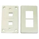 Dynamix FP-2KS Dual Port RJ-45 Keystone Face Plate 2 piece. Horizontal Mount