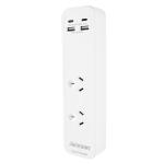 Jackson PT2USB3AC 2 Way Surge Protected Powerboard 2x USB-A/C Fast Charge Ports