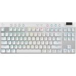 Logitech G Pro X TKL LIGHTSPEED Gaming Keyboard - White Up to 50 Hours Battery Life - Wireless USB + Bluetooth Connectivity - Pro-Inspired Tenkeyless Design with New Game Mode Lock Function - Plus Media Controls and Volume Roller