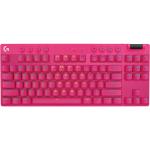 Logitech G Pro X TKL LIGHTSPEED Gaming Keyboard - Pink / Magenta Up to 50 Hours Battery Life - Wireless USB + Bluetooth Connectivity - Pro-Inspired Tenkeyless Design with New Game Mode Lock Function - Plus Media Controls and Volume Roller