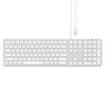 SATECHI Full Size Keyboard - Silver Aluminium - Mac - Wired USB - with Numeric Keypad