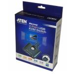 Aten CS22U Economy 2-port KVM switch USB &VGA Cable all-in-one a built-in remote port selector One USB console controls two USB computers