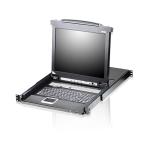Aten CL5716IM 17" 16-Port PS/2 and USB VGA LCD KVM over IP Switch with Daisy-Chain Port and USB Peripheral Support