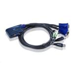 Aten CS62UZ 1.8m USB VGA Cable KVM Switch with audio,