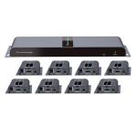 LENKENG LKV718PRO  1 in 8 Out HDMI Extender. 1 HDMI in to 8 RJ45 out. 8 Receivers Included.Supports1080 60Hz over Cat6 up to 40m. Remote power receivers from transmitter. With local HDMI out.