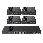 LENKENG LKV824P 1 In 4 Out HDMI Extender    Splitter Over Cat6/6a up to 70m. 1x HDMI Input &4xRJ45 Output. Supports UHD 4K 60Hz, Supports EDID & RS-232. HDMI 2.0, HDCP2.2. Includes 1x Tansmitter & 4x Rx.