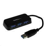 StarTech.com Portable 4 Port Mini USB 3.0 Hub - Black
