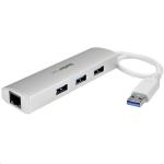 StarTech.com 3 Port Portable USB3.0 Hub plus GbE