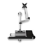 StarTech.com WALLSTSI1 Wall Mount Workstation - Articulating Standing Desk w/ Ergonomic Height Adjustable Monitor Arm & Padded Keyboard Tray - 34" VESA Display - Foldable Wall Mounted Sit Stand