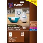 AVERY REMOVEABLE RECTANGULAR LABELS 10 SHEETS 9 UP WHITE  L7104REV