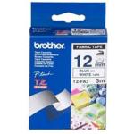 Brother Genuine TZe-FA3 Fabric Tape Cassette Blue on White, 12mm wide, 3m long for PT-D410, PTD610BT,PTD210,PT-D400, PTD600,PT-P910BT,PT-H110, PT-P300BT