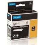 Dymo Rhino Permanent Polyester Black on White 12mm