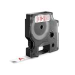 Dymo S0720550 Genuine D1 Label Cassette Tape 12mm X 7M, Red On White.