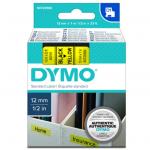 Dymo S0720580  TAPE D1 12MMX7M BLK/YEL Black on Yellow