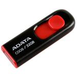 ADATA C008 Retractable Flash Drive - 32GB - Black / Red USB 2.0