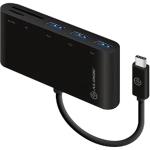 Alogic Vrova UC3ACR Multiport Adapter USB-C Male to Multicard Reader (SD, Micro SD)& 3x USB A - Black