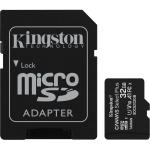 Kingston Canvas Select Plus microSDHC Memory Card - 32GB Includes SD Adapter - UHS-I - Class 10 - Read up to 100MB/s