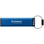 Kingston IronKey Keypad 200 USB-C 3.2 (Gen 1) Flash Drive - 64GB 280 MB/s Read Speed - 200 MB/s Write Speed - Blue - XTS-AES - 3 Year Warranty