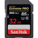 SanDisk Extreme Pro SDHC Memory Card - 32GB UHS-II - Read up to 300MB/s - Write up to 260MB/s - For Super-Fast Continuous Burst Mode Shots - Maximum Post-Production Workflow Eficiency and High-Performance Video
