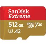 SanDisk Extreme MicroSDXC 512GB Up to 160MB/s read, 90MB/s Write,C10, U3, V30, A2. Perfect for 4G smartphones, tablets, and cameras, Drones
