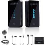 Boya BY-XM6 S1 Wireless Lavalier Microphones Lav Mic for DSLR Camcorder Video Recording YouTube Vlogging