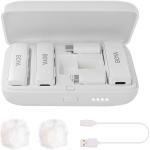 Boya BOYALINK Wireless Lavalier Microphone - White for iPhone / Android / Camera Vlogging - All-in-One Lapel Dual Mic System & Lightning & USB-C Inputs