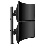 atdec AWMS-2-LTH75 Black Dual Stack Heavy Monitor Desk Mount Multi-Diplay Mounting System - Flat and Curved up to 49in - VESA 75x75, 100x100 - Tool-Free Adjustable Monitor Height, tilt, pan - Quick Display Release