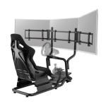LUMI LRS02-SR02 Triple Monitor Mount for LRS02-BS Stand designed for racing simulator cockpit, 2 height settings, anti-theft locking hole, weight capacity up to 30KG, cockpit seat NOT INCLUDED