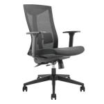 Brateck CH05-7 Office Chair with Ergonomic & Breathable Mesh Back Pneumatic Seat-Height Adjustment. Adjustable Tilt-back, Lumbar Cushion. PU Hooded Casters. Seat Adjust. Black Colour.